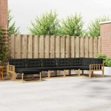 vidaXL Set de canapele de exterior cu pernă 7 pcs Alb și negru 3388898