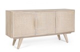 Cumpara ieftin Comoda lemn mango rattan natur 3 usi Sahana 155x40x80 cm