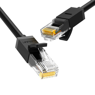 Cablu Ugreen Cablu De Rețea Internet Cablu De Corecție Ethernet RJ45 Cat 6 UTP 1000Mbps 1m Negru (20159) foto