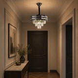 Candelabru din cristal HEXA negru, 37 cm, 5xE14, design elegant