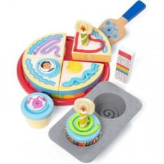 Set aniversar tort din lemn Melissa &amp;amp; Doug Blue?s Clues cu 38 de piese 33018 CWT foto