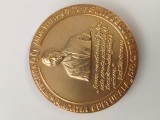 medalie bronz aurit FUNDATIA CULTURALA TEODORESCU -BARLAD , 90 de ani de viata .Diametru 60 mm