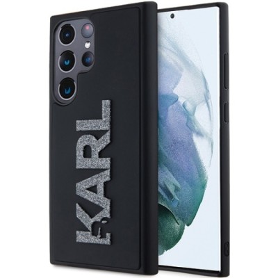 Husa pentru Samsung Galaxy S24 Ultra - Karl Lagerfeld 3D Design (KLHCS24L3DMBKCK) - Rubber Glitter Logo foto