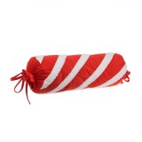 Perna Decorativa Craciun Cilindrica, Model Candy, Culoare Alb și Roșu, Dimensiune 15x50cm, Material Poliester