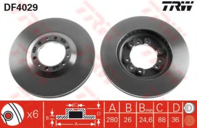 Disc frana ISUZU TROOPER deschis (2000 - 2016) TRW DF4029 foto