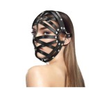 Masca de Fata Fetish Cage Mask, Pu Leather, Negru