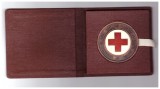 Medalia Societatea de Cruce Rosie din RS Romania, 100 ani 1876-1976, la cutie, excelenta