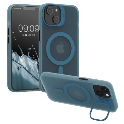 Husa Kwmobile pentru Apple iPhone 14, Albastru/Transparent, Silicon, 61938.23 foto