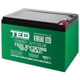 Baterie AGM EV TED12150M5 12V 15Ah terminal M5 pentru vehicule electrice, Ted Electric