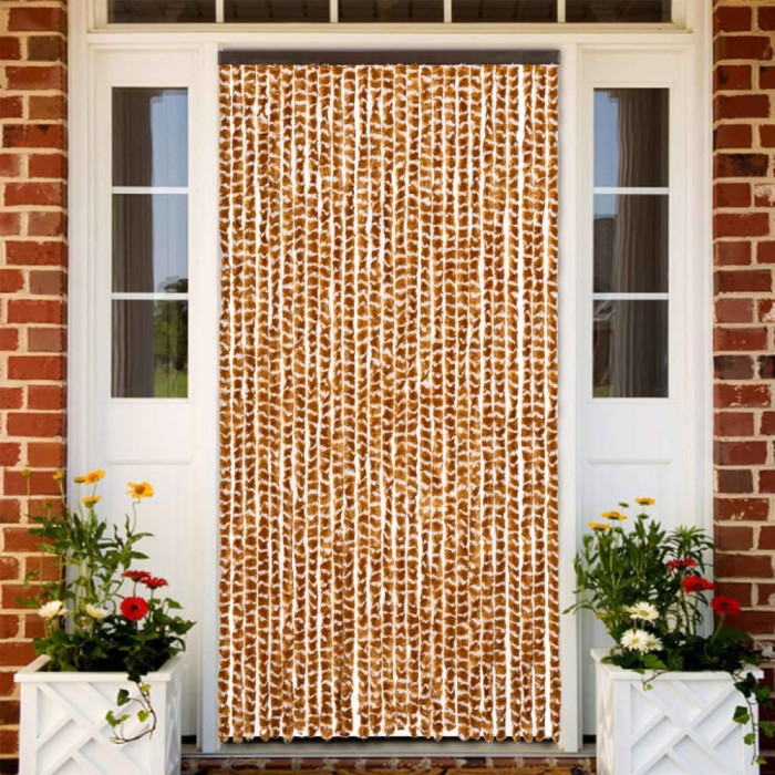 vidaXL Perdea pentru insecte, ocru și alb, 118x220 cm, chenille