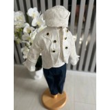 Cumpara ieftin Costum botez print, alb - DPH357