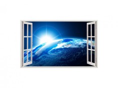 Autocolant decorativ, Fereastra, Planete, Multicolor, 83 cm, 209ST foto