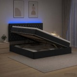 Cumpara ieftin Pat cu LED si saltea Negru 160 x 200 cm Catifea