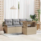 Cumpara ieftin Set de canapele pentru grădină 5 pcs Bej Rattan poli