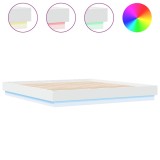 Cumpara ieftin Cadru de pat cu lumini LED, alb, 180x200 cm