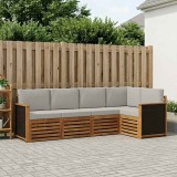 vidaXL Set canapea sectională cu pernă 4 pcs Natural și gri deschis 3384342