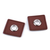 Set 2 ocheti metalici pentru cusut 30 x 30 mm, Maro coniac, Crisalida