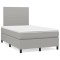 vidaXL Pat box spring cu saltea, gri deschis, 120x190 cm, textil 3269867