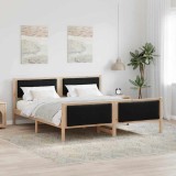 Cumpara ieftin Cadru de pat cu headboard Negru 180 x 200 cm tesatura