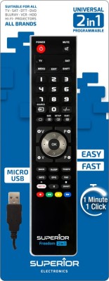 TELECOMANDA UNIVERSALA Superior, 2 in 1, programabila simultan pt. TV, DVD, satelit si AUX, conectare PC prin USB Type-C, cablu inclus, baterii 2 x AA foto