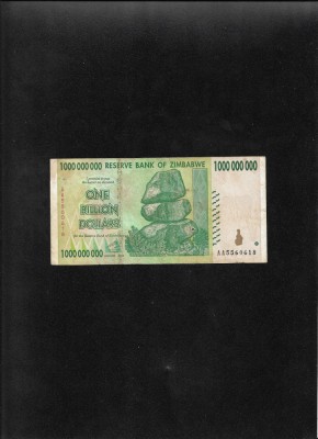 Zimbabwe 1000000000 1 000 000 000 un miliard dollars 2008 seria5560618 foto