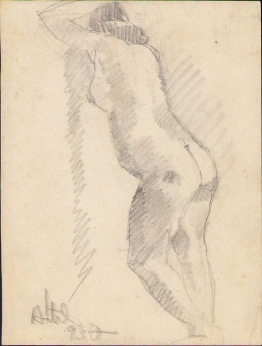 A1722 Schiță de Dimitrie &bdquo;Puiu&rdquo; Eitel, 1937, semnată