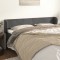 vidaXL Tăblie de pat cu aripioare gri &icirc;nchis 163x23x78/88 cm catifea 3116919