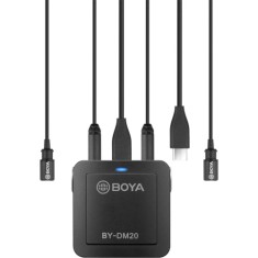Boya Kit lavaliera dubla, 2x 1,90m, USB-C + Jack 3.5 pentru PC, iOS si Android &quot;BY-DM20&quot; (timbru verde 0.18 lei)