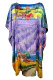 Rochie tip poncho dama LV, mov, one size, Matase