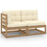 Gossi set mobilier gradina&amp;perne 2 piese, maro miere lemn masiv pin