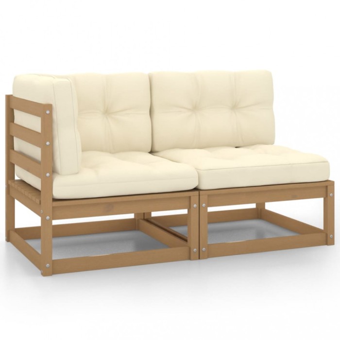 Gossi set mobilier gradina&amp;perne 2 piese, maro miere lemn masiv pin
