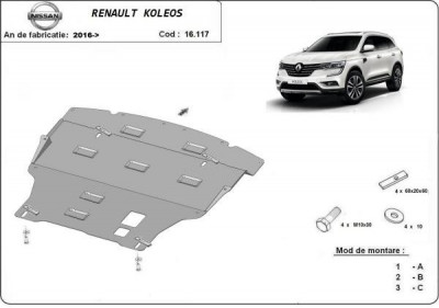 Scut motor metalic Renault Koleos 2017-prezent foto