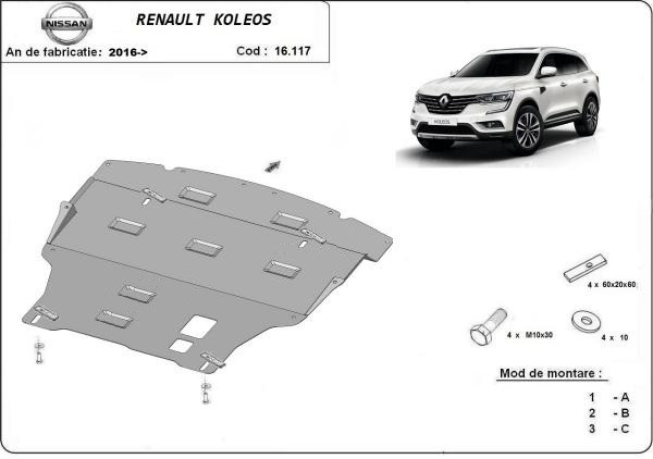 Scut motor metalic Renault Koleos 2017-prezent