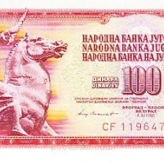 M1 - Bancnota foarte veche - Fosta Iugoslavia - 100 dinarI - 1981