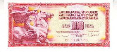 M1 - Bancnota foarte veche - Fosta Iugoslavia - 100 dinarI - 1981 foto