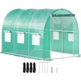 Sera pentru flori si legume, Cadru otel galvanizat, 3x3x2 m, 6 ferestre, 140 g/cm&sup3; PE, Strend Pro