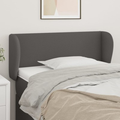 vidaXL Tăblie de pat cu aripioare gri 93x23x78/88 cm piele ecologică 3116946 foto