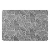 Suport Farfurie Gri cu Model Liniar Frunze din Plastic 43.5x28.5cm, CMCLASS