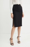 Elisabetta Franchi fustă culoarea negru, midi, drept, GO12252E2