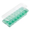 Cutie Cuburi de Gheață, Model 14 Compartimente, Capac Transparent, Culoare Verde Mentă, Dimensiuni 30x14x5 cm, Plastic fără BPA, Oem