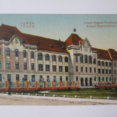 Carte postala Turda:Liceul Regele Ferdinand anii 20