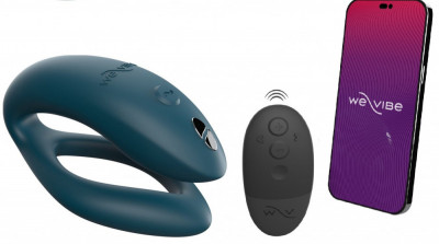 Vibrator Cuplu Sync O, Silicon, Telecomanda Wireless, Bluetooth, Free App, USB, IPX 7, Verde foto