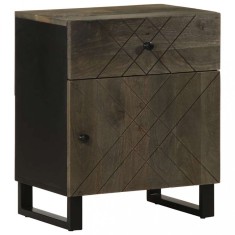 vidaXL Noptieră, negru, 50x33x60 cm, lemn masiv de mango 4017692