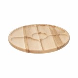 Tava rotativa pentru servire, din lemn de fag, cu 5 compartimente, diametru 33cm / EXT 10029