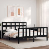 Cadru de pat cu tablie, negru, 160x200 cm, lemn masiv GartenMobel Dekor, vidaXL
