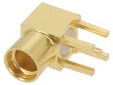 Soclu MMCX Mamă 90&deg; THT Aurit pentru PCB 50&Omega;