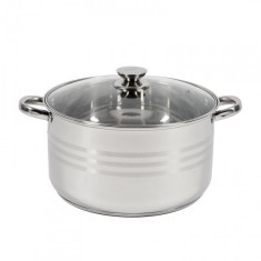 Oala Myra Heinner, 30 x 17 cm, inox, capac sticla, Argintiu