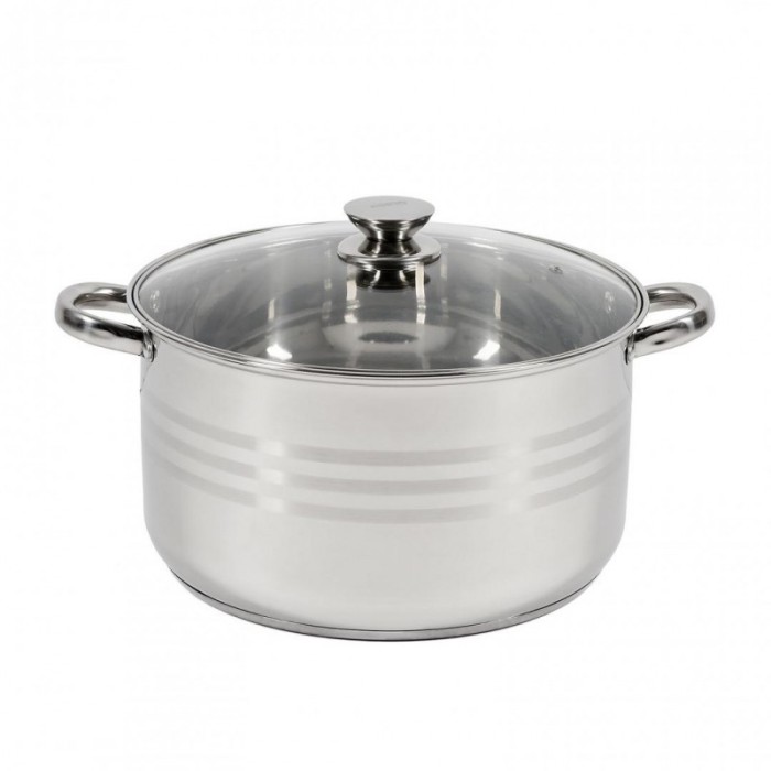 Oala Myra Heinner, 30 x 17 cm, inox, capac sticla, Argintiu