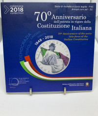 ITALIA 2018 1 Cent-2 Euro + 2 Euro Comemorativ + 5 Euro argint Constitutia It. foto