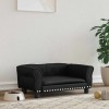Pat C&acirc;ini vidaXL Negru 70x45x30cm Piele Ecologică, Canapea Moale și Confortabilă, Cadru Lemn, Curățare Ușoară, Design Elegant
